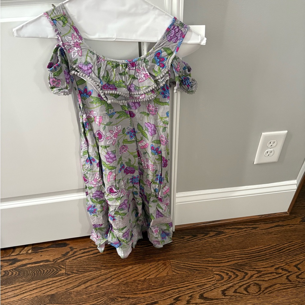 Matilda Jane Gray Floral Kids Dress - Size 10